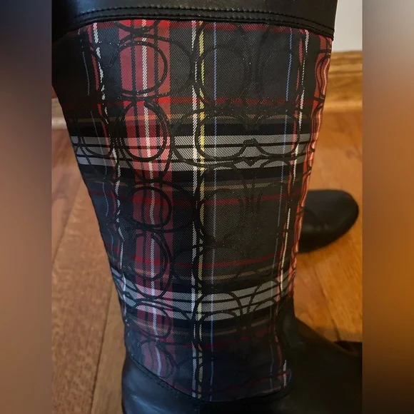 Coach Chrissi Tartan Plaid Knee-High Boots - Picture 8 of 11